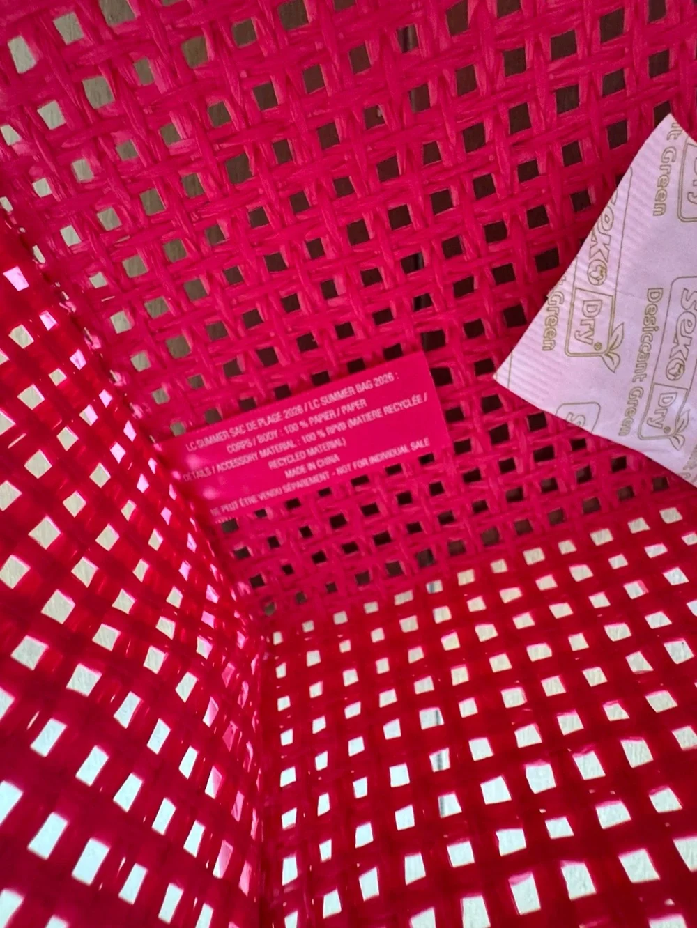 Lancôme Pink Woven Beach Tote Bag - Large Summer Shopper .New